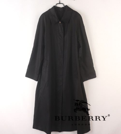 (80%세일) Tychez Vintage Clothing BURBERRY 버버리 실크100% 블랙 싱글 트렌치코트