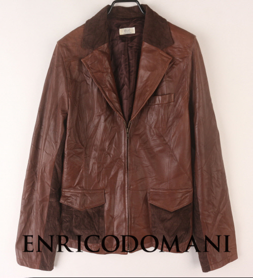 (90%세일) Tychez Vintage Clothing ENRICODOMANI 페이크 퍼 코듀로이배색 집업 자켓