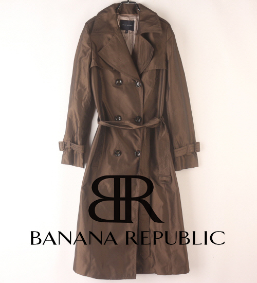 (50%세일) Tychez Vintage Clothing BANANA REPUBLIC 바나나 리퍼블릭 브라운컬러 벨티드 유광 트렌치