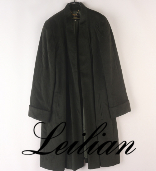 (70%세일) Tychez Vintage Clothing Leilian 레리안 캐시미어40%앙고라40% 오픈형 카키 코트