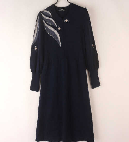 (50%세일) Tychez Vintage Clothing SAIKO AIKA 사이코 아키아 인디고 집업 니트 원피스