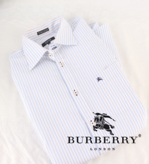 (70%세일) BURBERRY 버버리 로고자수 스트라이프배색 셔츠 MAN M~L