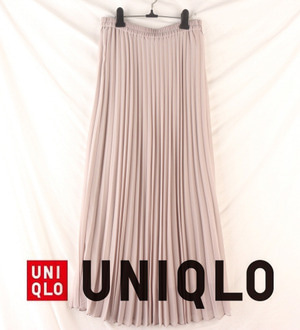 (50%세일) UNIQLO 유니클로 폴리100% 밴딩 주름 롱 스커트