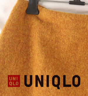 (50%세일) UNIQLO 유니클로 울80% 베이직 머스터드 스커트