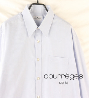 (50%세일) COURREGES paris 쿠레주 코튼+폴리 로고자수 베이직 셔츠 MAN M