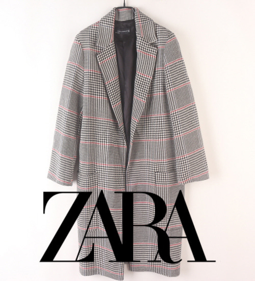 (80%세일) Tychez Vintage Clothing ZARA 자라 하운드투스패턴 오픈형 코트